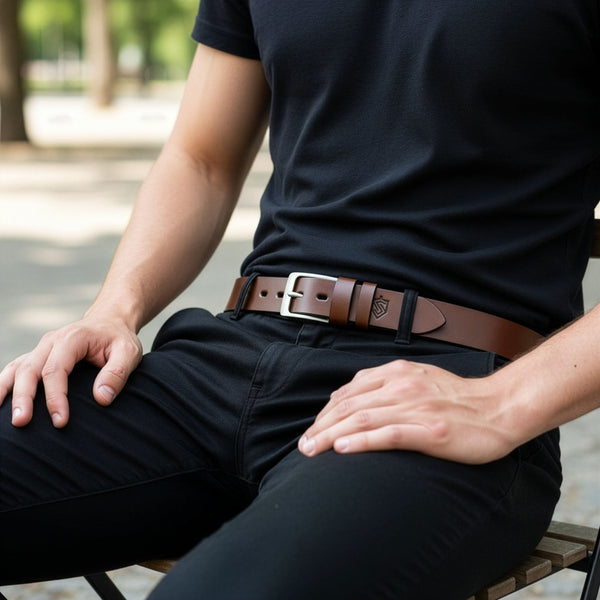 Vyriškas odinis diržas STEVENS D47
