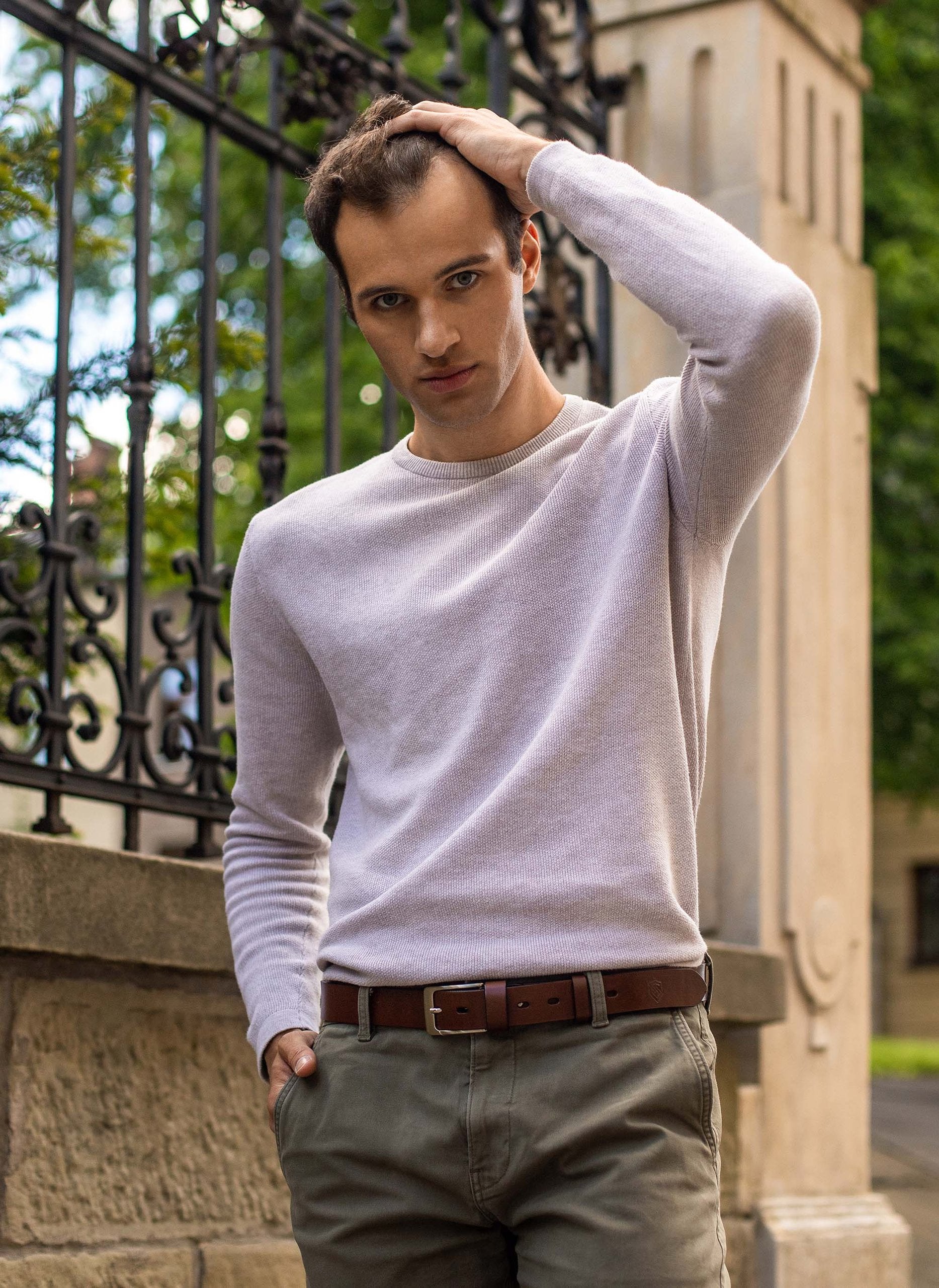 Vyriškas odinis diržas STEVENS D47