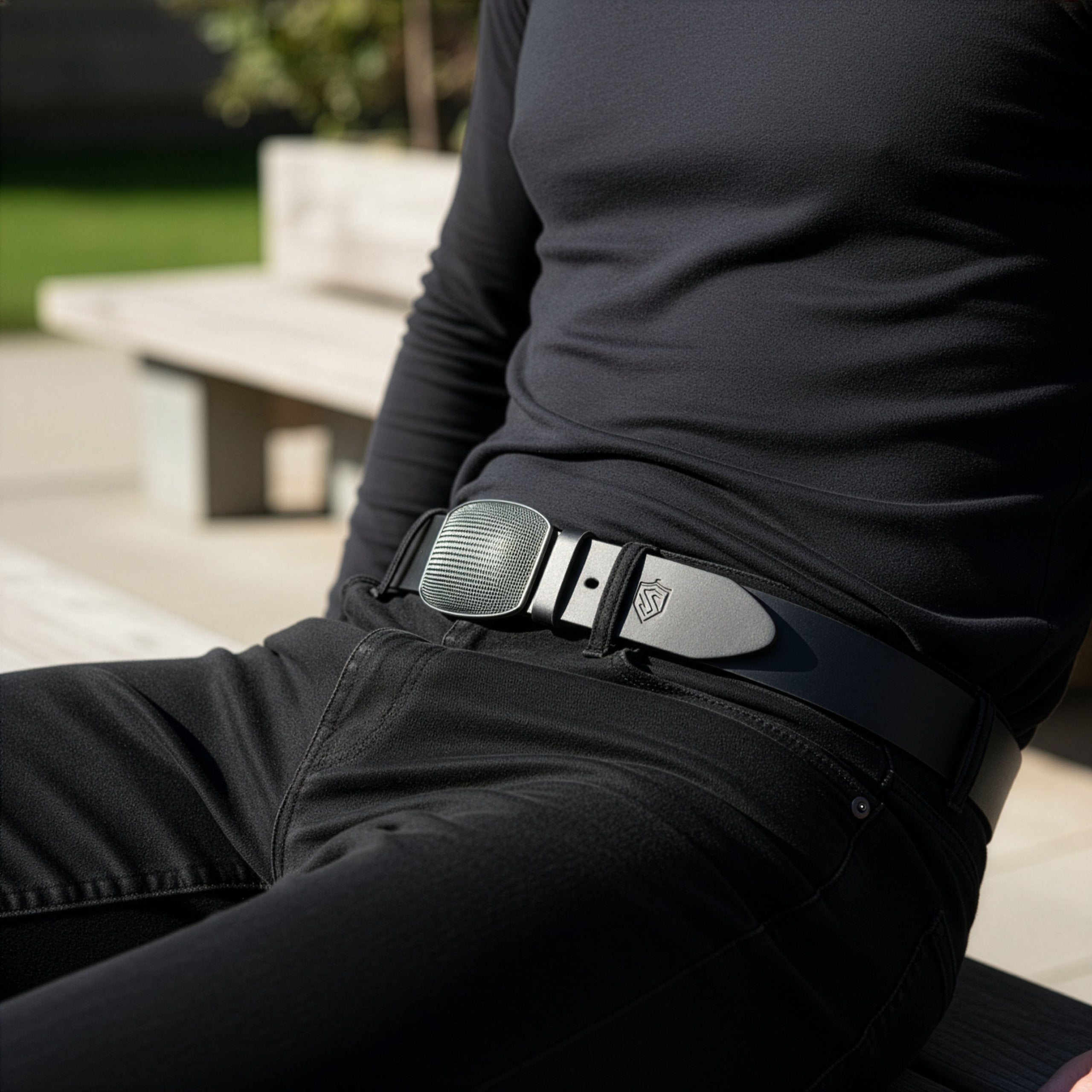 Vyriškas odinis diržas Stevens, juodas D27