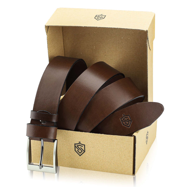 Vyriškas odinis diržas STEVENS rudas D43