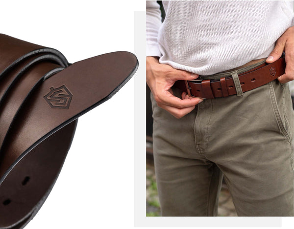 Vyriškas odinis diržas STEVENS rudas D43