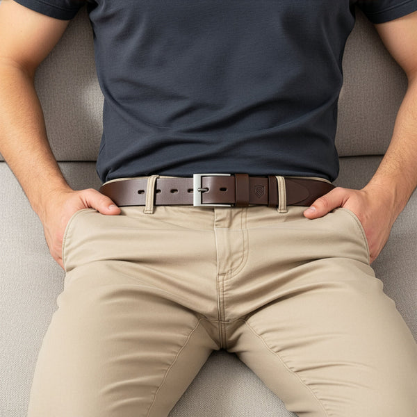 Vyriškas odinis diržas STEVENS rudas D43