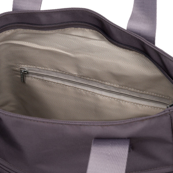 Pilka moteriška „Peterson“ shopper rankinė su rankenomis ir nuimamu dirželiu, užsegama užtrauktuku P31