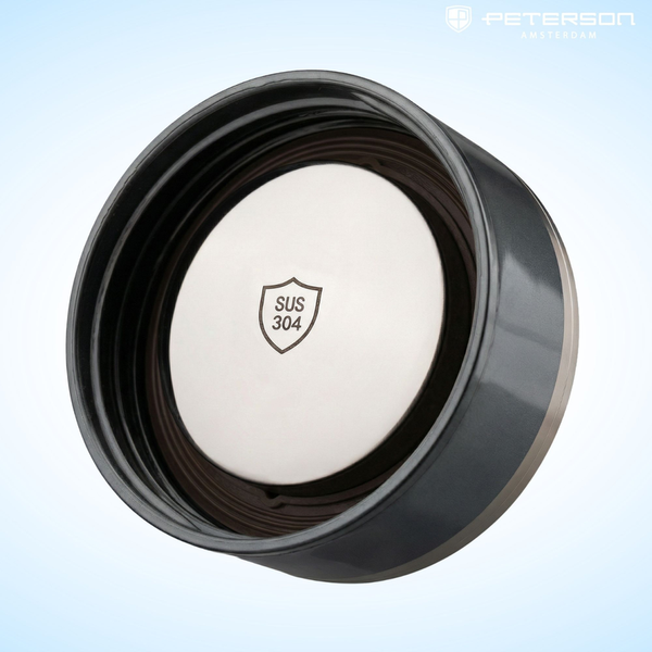 „Peterson“ 750 ml termopuodelis karštiems ir šaltiems gėrimams su sieteliu ir riešo dirželiu, pilkas, nerūdijantis plienas D88