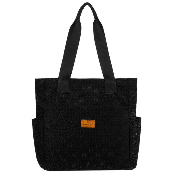 Juoda medžiaginė moteriška „Rovicky“ shopper tipo rankinė RP40