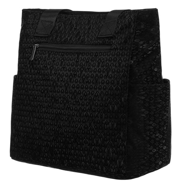 Juoda medžiaginė moteriška „Rovicky“ shopper tipo rankinė RP40