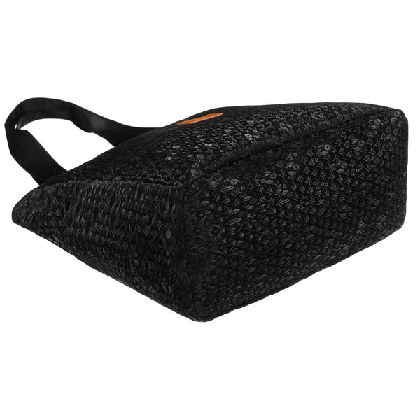 Juoda medžiaginė moteriška „Rovicky“ shopper tipo rankinė RP40