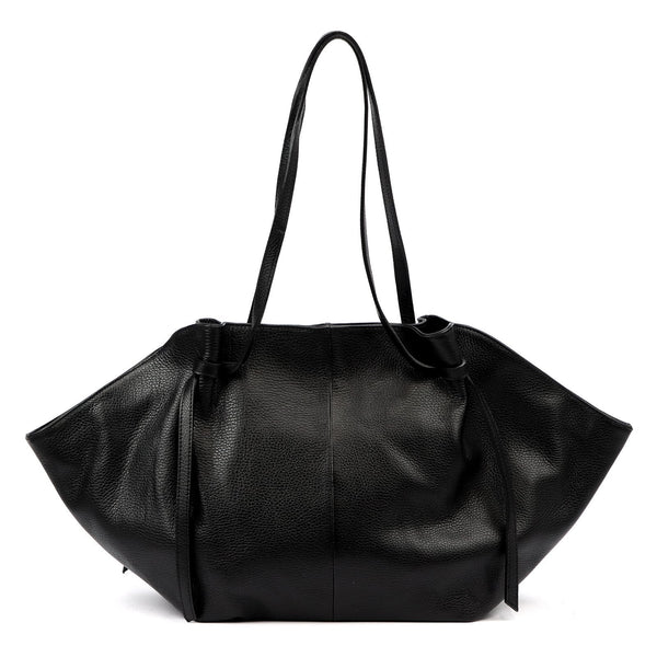Moteriška didelė odinė shopper tipo rankinė Luka, juoda, A4