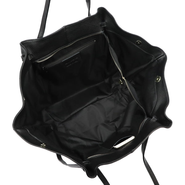 Moteriška didelė odinė shopper tipo rankinė Luka, juoda, A4