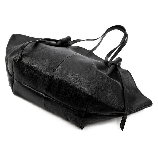 Moteriška didelė odinė shopper tipo rankinė Luka, juoda, A4