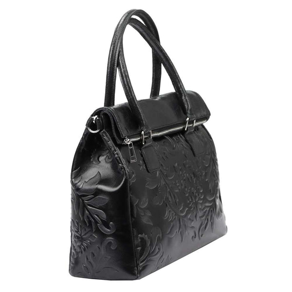 Moteriška odinė rankinė Luka 20-054, juoda, didelė