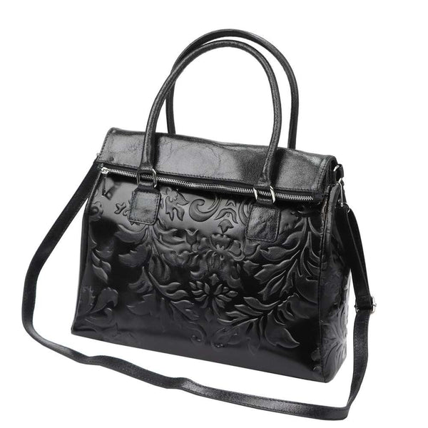 Moteriška odinė rankinė Luka 20-054, juoda, didelė