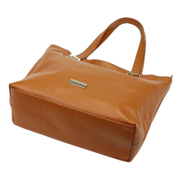 Moteriška didelė odinė rankinė MiaMore 01-058, tamsiai ruda