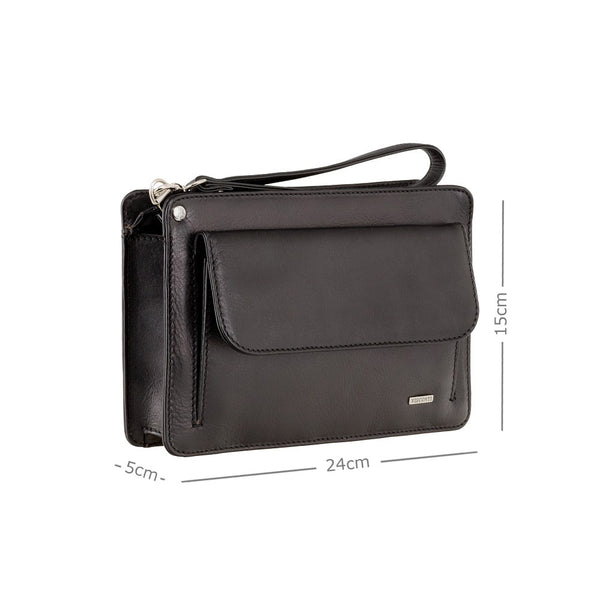 Vyriška odinė rankinė Visconti, juoda