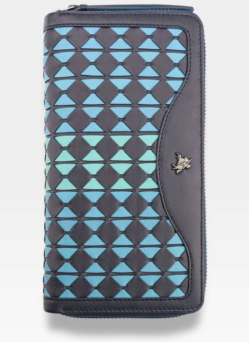 Natūralios odos piniginė moterims Visconti BR-76, mėlyna N14