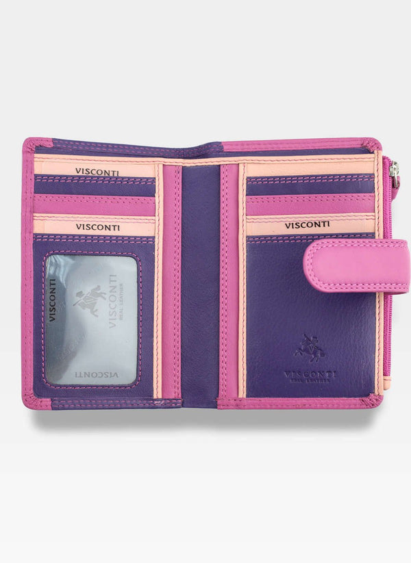 Natūralios odos piniginė moterims Visconti RB-97, violetinė N19