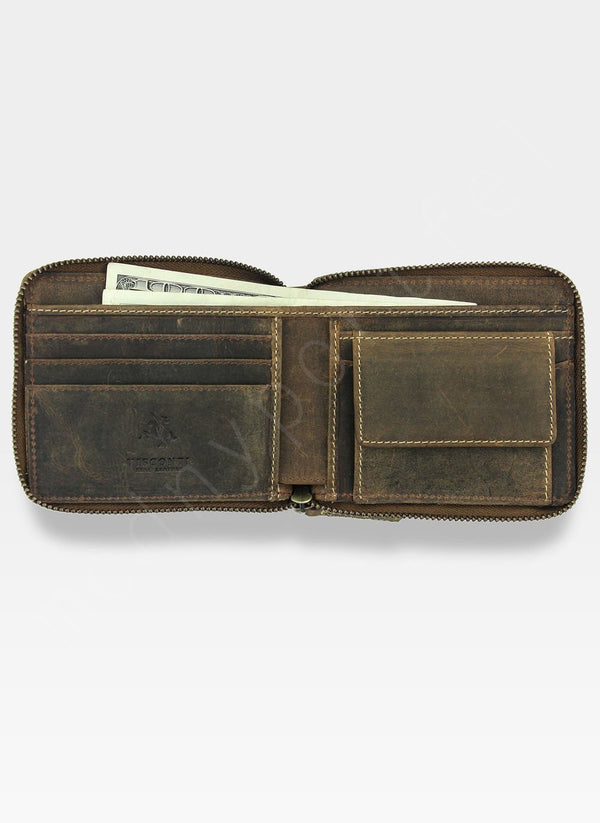 Vyriška odinė piniginė Visconti 702 Hunter, ruda S173