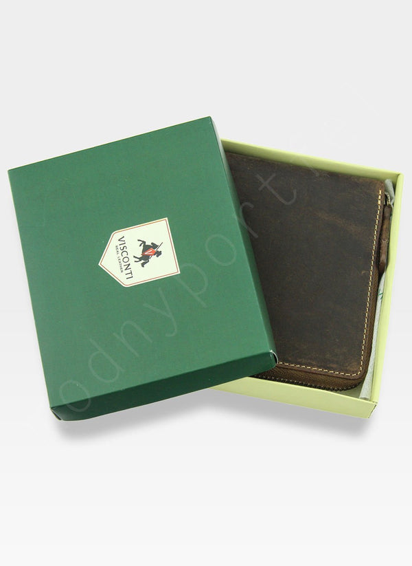 Vyriška odinė piniginė Visconti 702 Hunter, ruda S173