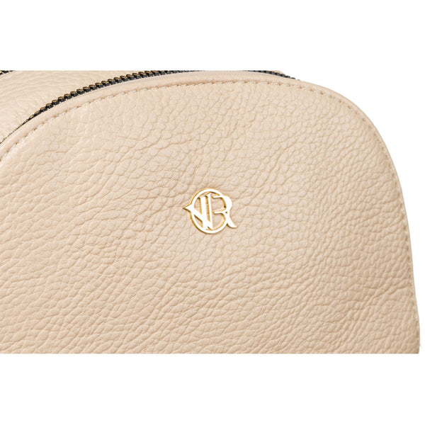 Patogi smėlio spalvos moteriška kuprinė „Rovicky“ su auksiniais užtrauktukais K42