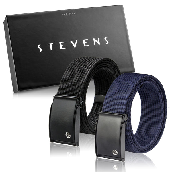 Vyriškų diržų rinkinys Stevens, juoda ir tamsiai mėlyna
