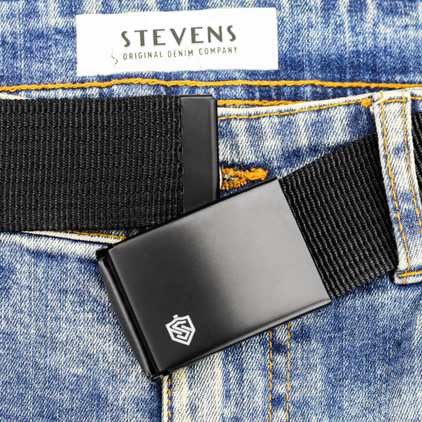 Vyriškų diržų rinkinys Stevens, juoda ir tamsiai mėlyna