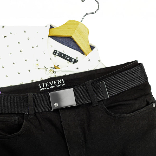 Vyriškų diržų rinkinys Stevens, juoda ir tamsiai mėlyna