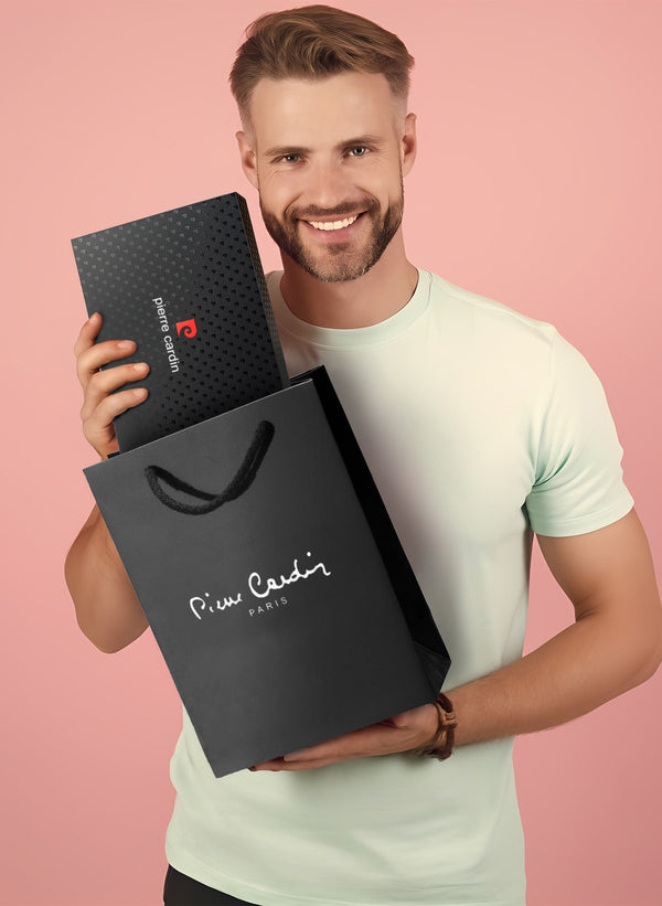 Vyriškas rinkinys Pierre Cardin: odinė piniginė ir dvipusis diržas, juodas/rudas 75T8806BR