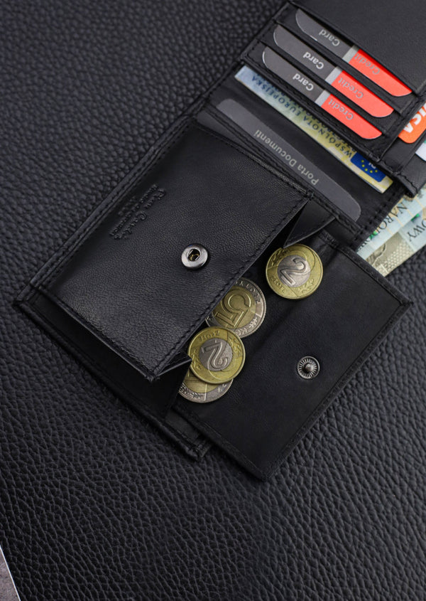 Dovanų rinkinys vyrams: odinė piniginė Pierre Cardin RFID, odinis diržas 75TILAK8806