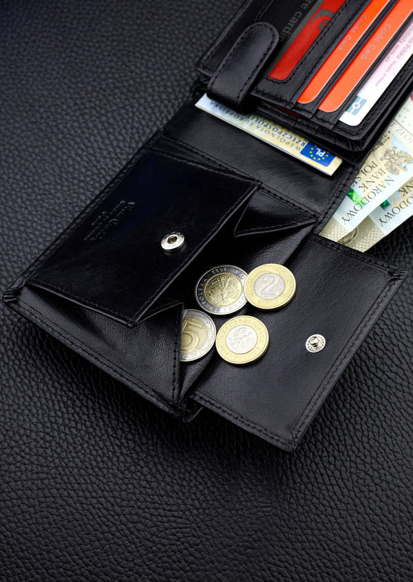 Dovanų rinkinys vyrams: odinė piniginė Pierre Cardin RFID ir diržas Stevens 423206