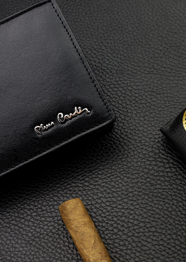 Dovanų rinkinys vyrams: odinė piniginė Pierre Cardin RFID ir diržas Stevens 423206