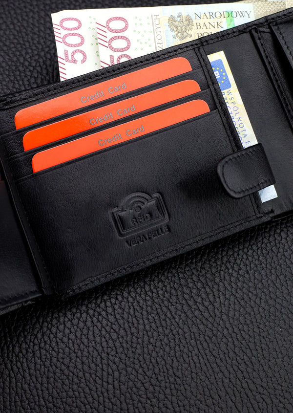 Dovanų rinkinys vyrams: odinė piniginė Pierre Cardin RFID ir diržas Stevens 423206