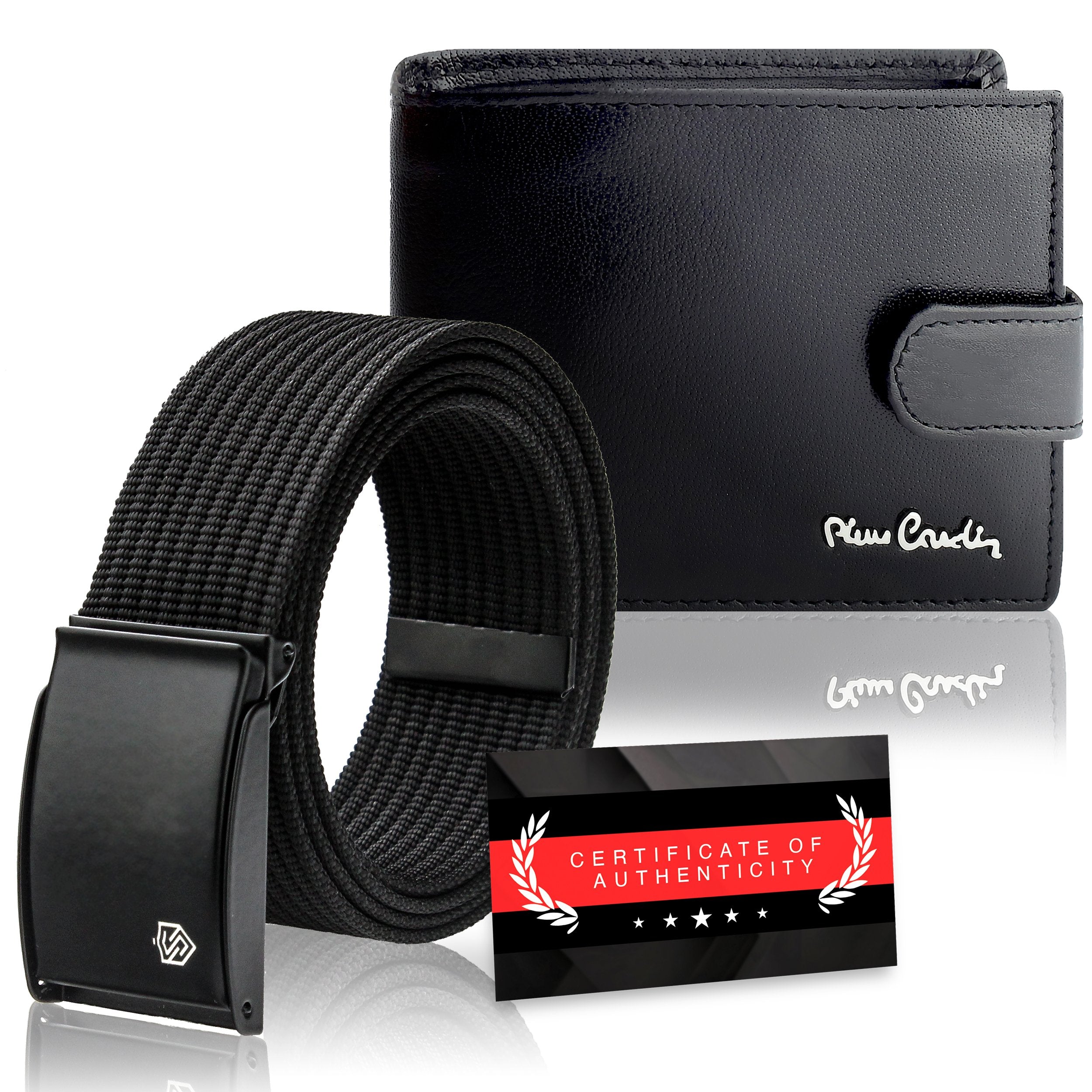 Dovanų rinkinys vyrams: odinė piniginė Pierre Cardin RFID ir diržas Stevens A6088206