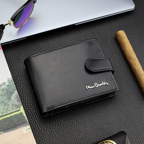 Dovanų rinkinys vyrams: odinė piniginė Pierre Cardin RFID ir diržas Stevens A6088206