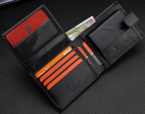 Dovanų rinkinys vyrams: odinė piniginė Pierre Cardin RFID ir diržas Stevens A5288206