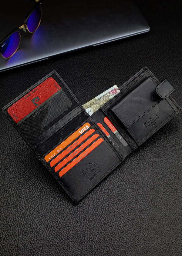 Dovanų rinkinys vyrams: odinė piniginė Pierre Cardin RFID ir diržas Stevens A5288206