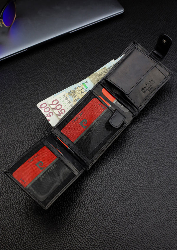 Dovanų rinkinys vyrams: odinė piniginė Pierre Cardin RFID ir diržas Stevens A323306