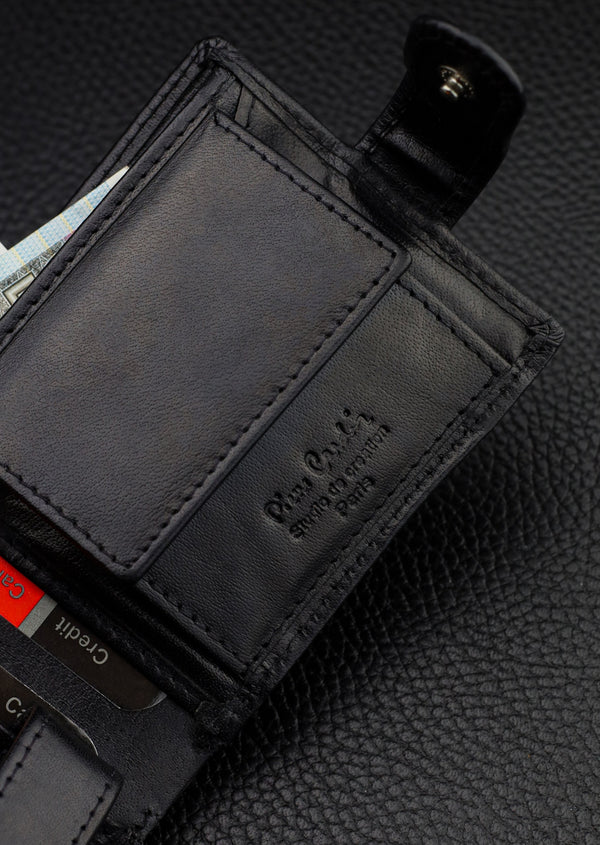 Dovanų rinkinys vyrams: odinė piniginė Pierre Cardin RFID ir diržas Stevens A323306