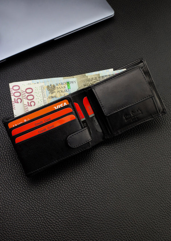 Dovanų rinkinys vyrams: odinė piniginė Pierre Cardin RFID ir diržas Stevens 323206 N522