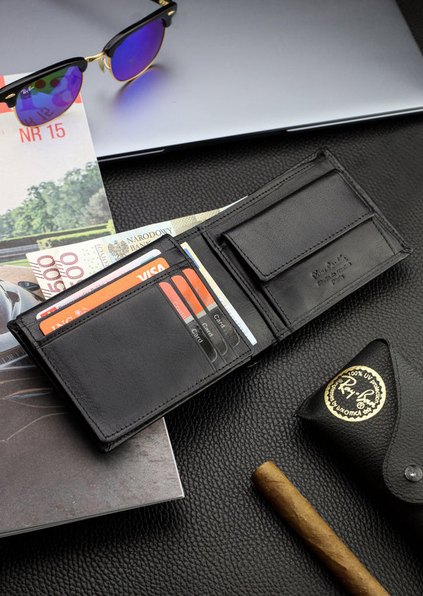 Dovanų rinkinys vyrams: odinė piniginė Pierre Cardin RFID ir diržas Stevens 6088206 N525