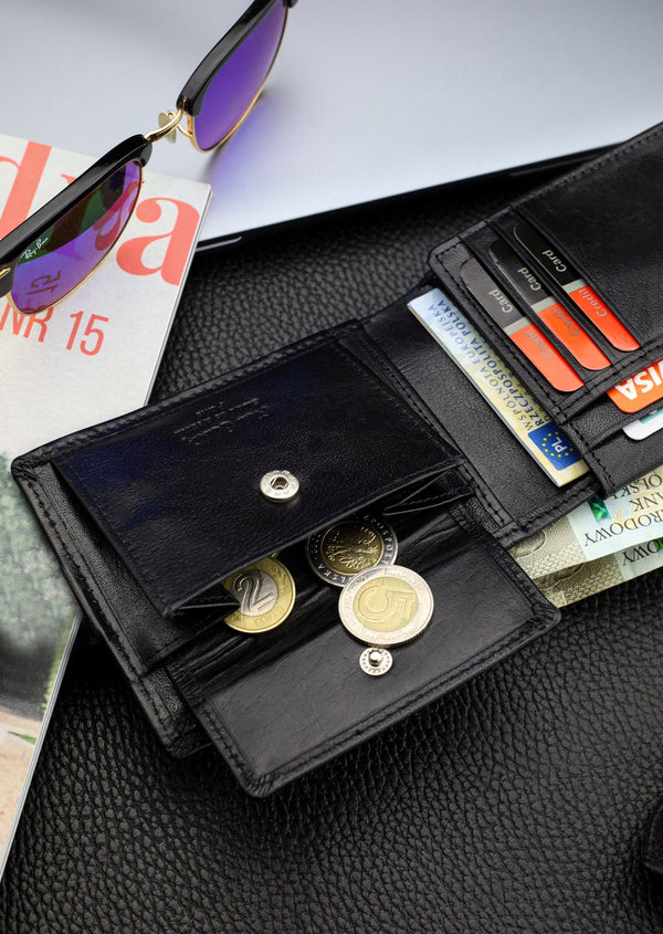 Dovanų rinkinys vyrams: odinė piniginė Pierre Cardin RFID ir diržas Stevens 6088206 N525