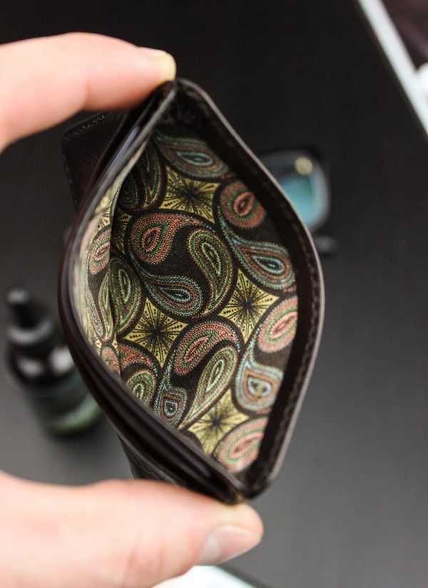 Natūralios odos kortelių dėklas vyrams Visconti, rudas S1031