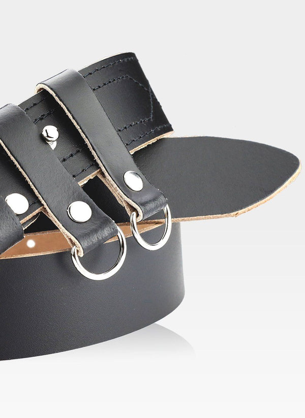 Vyriškas odinis diržas Stevens Army, juodas D40