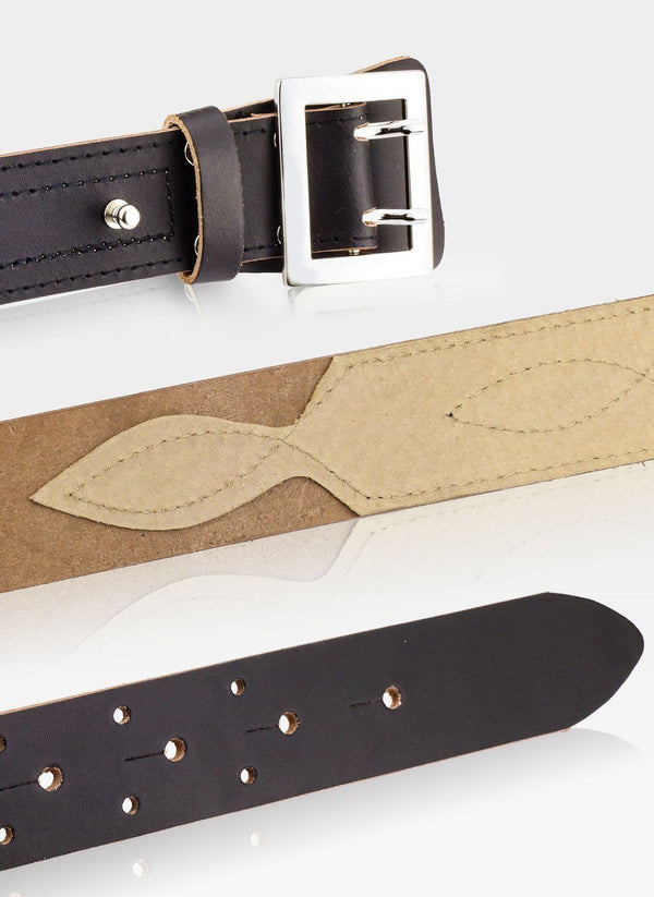 Vyriškas odinis diržas Stevens Army, juodas D40