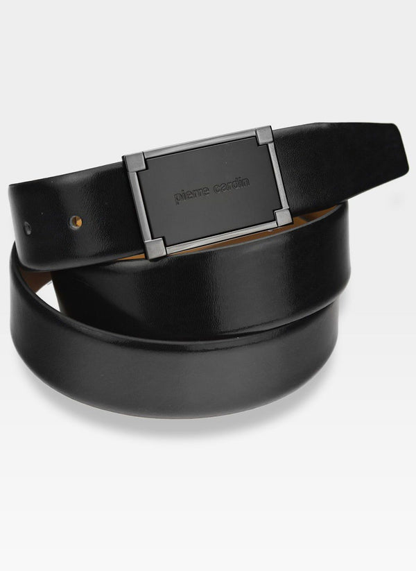 Vyriškas odinis diržas Pierre Cardin, juodas D48