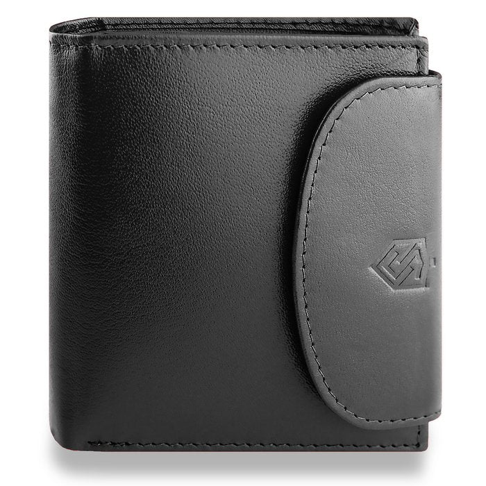 Moteriška odinė piniginė STEVENS, juoda D1871