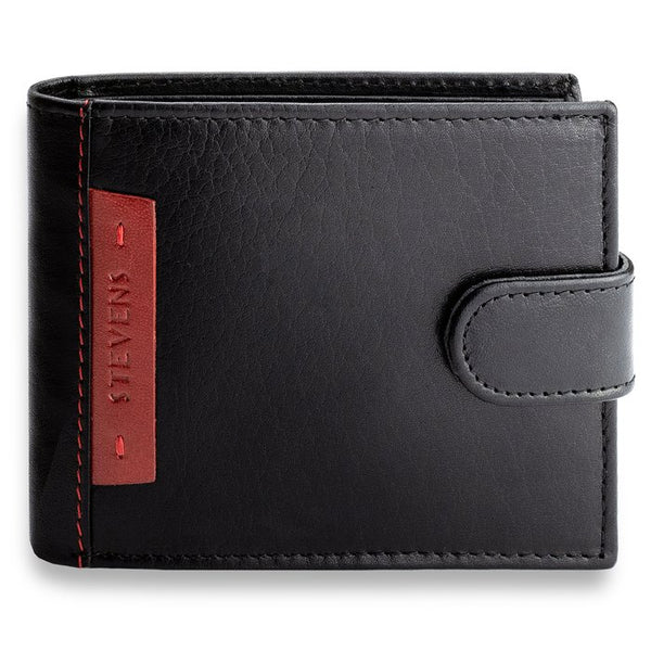 Vyriška natūralios odos piniginė Stevens Z05-325A, juoda N391