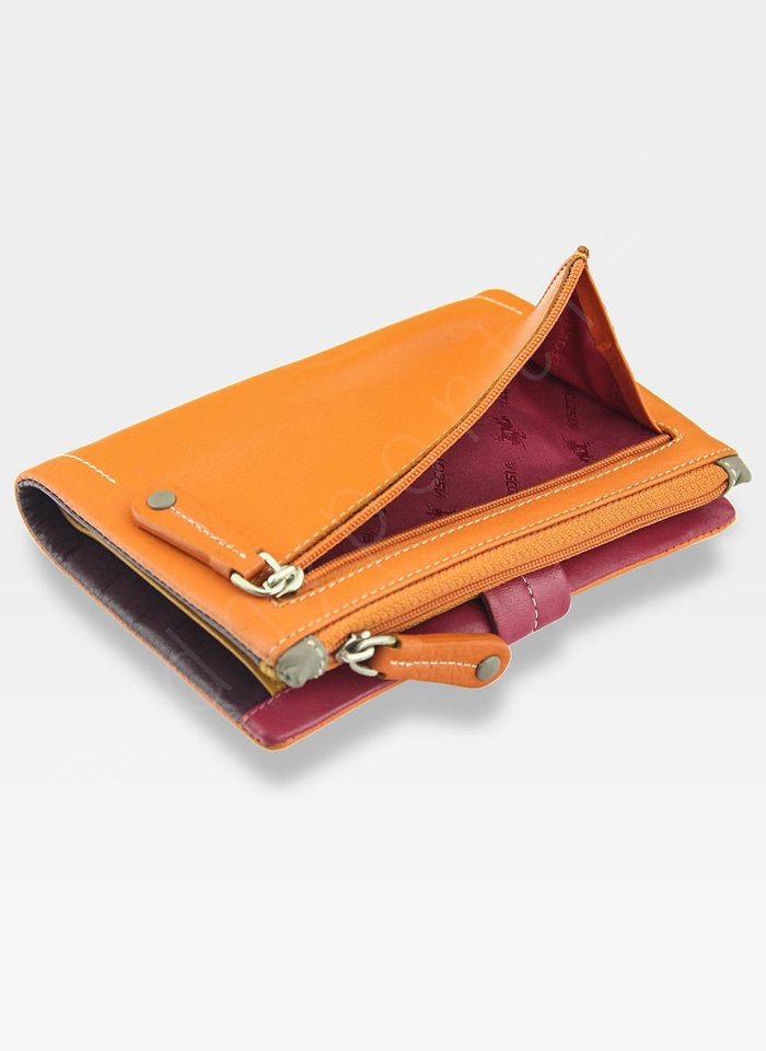 Moteriška odinė piniginė Visconti M87, oranžinė N23