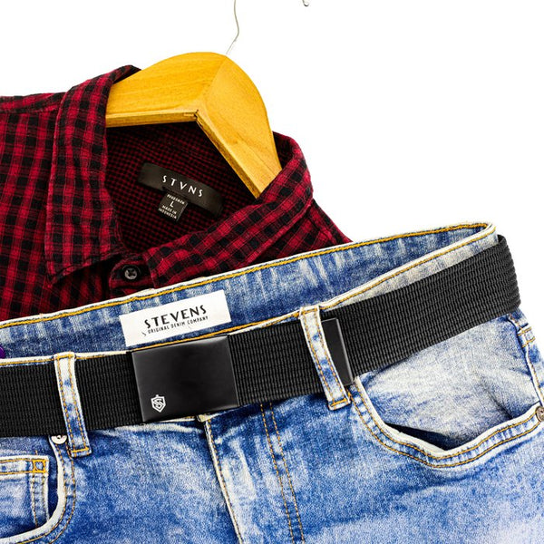 Vyriškų diržų rinkinys Stevens, juoda ir tamsiai mėlyna