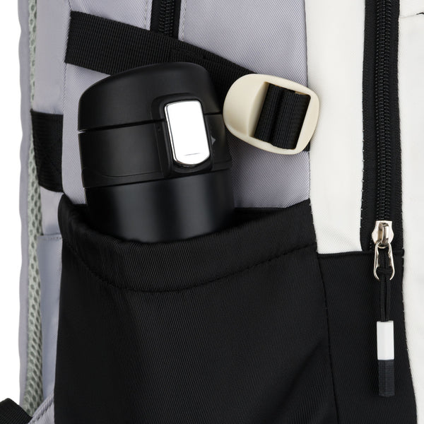 Vidutinė kuprinė unisex Peterson, balta ir juoda