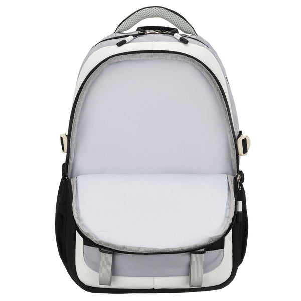 Vidutinė kuprinė unisex Peterson, balta ir juoda